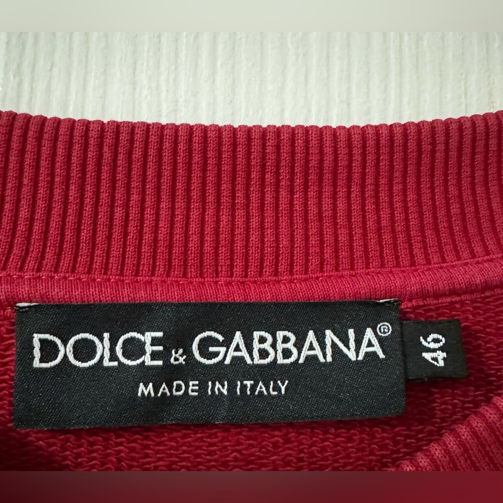 DOLCE & GABBANA Signature Logo Crewneck Sweater in Red - Picture 3 of 5